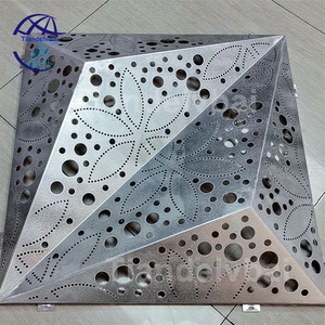 Façade en aluminium décorative, sculpture métallique, mur-rideau en aluminium, panneau mural perforé 3D, revêtement mural - Product Image 3