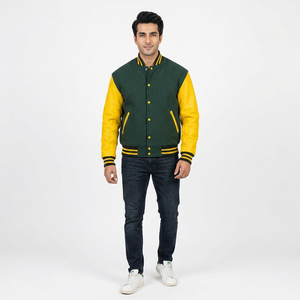 Custom Men's University Jackets <b>High</b> Quality Slim Fit Casual Style Hooded Fleece for Spring Stand Collar <b>High</b> Street Style Front - Product Image 1