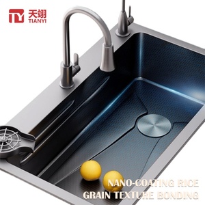 Modern Luxury Stainless Steel Single Bowl <b>Kitchen</b> Nano <b>Sink</b> Thickened Steel Handmade Smart Multifunctional <b>Kitchen</b> <b>Sink</b> - Product Image 2