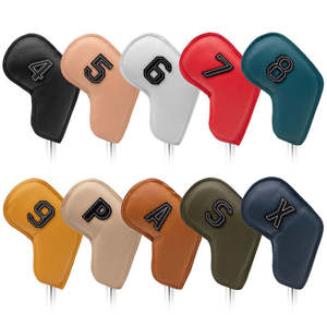 Fundas para Palos de Golf de Hierro, Juego de 10 Piezas, Fundas de Cuero PU Coloridas con Borde Impreso - Product Image 1