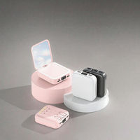 Mini batterie externe portable 10000 mAh, charge rapide, écran LED, miroir, USB Type-C, chargeur de secours compact