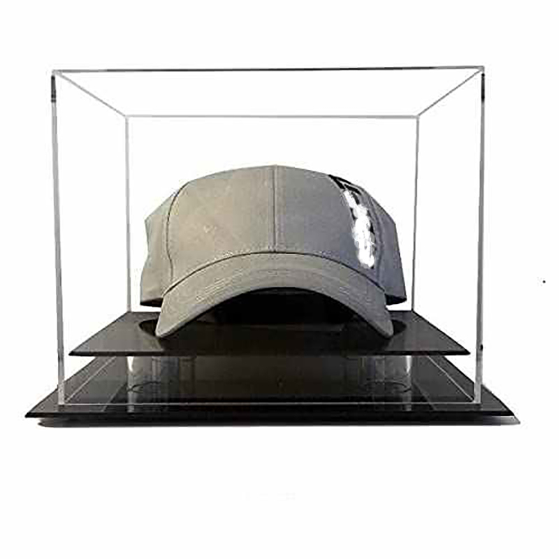 Vitrina De Acrílico Transparente Para Gorras De Béisbol Con Elevadores Y Base Blanca (A006-WB) - México