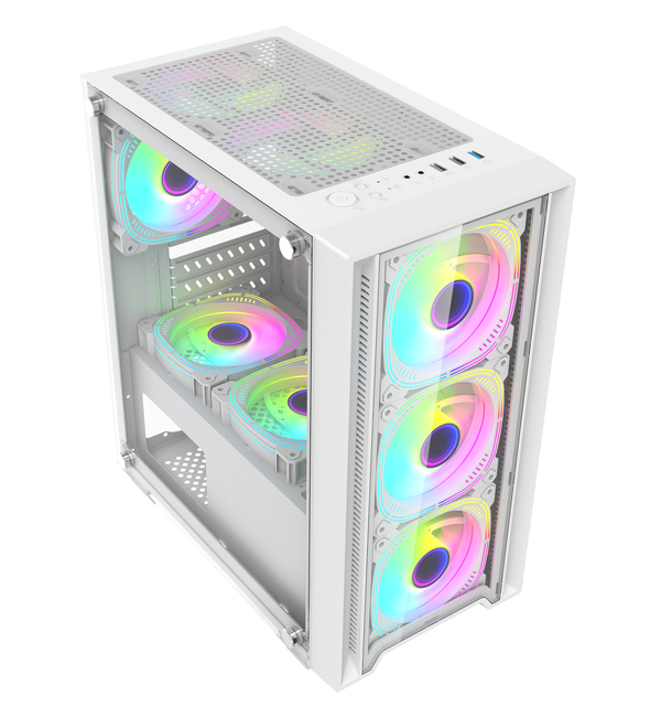 24 Years Factory Custom Branded ABS Metal Mesh Front Panel RGB Fans Gamer Cabinet Tower Pc Gamer Gaming Pc case