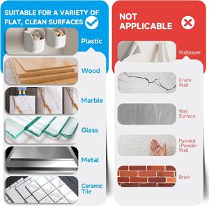 شرائط لاصقة من النايلون 100٪ شديدة التحمل ذات وجهين لاصقين للاستخدام في المدرسة والمنزل والمكتب بدون حفر - Product Image 6