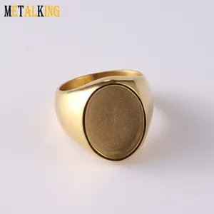 Gold Edelstahl Ring kerne, kunden spezifischer Edelstahl rohling für Inlay Ring