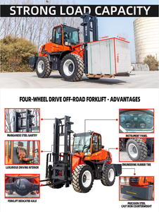 Montacargas Todoterreno 4x4 de 3-<span class=keywords><strong>6</strong></span> Toneladas, Diésel, con Certificación CE ISO para Obras de Construcción, Granjas y Caminos Fangosos - Product Image 3