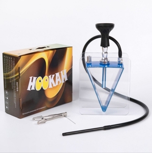 1 manguera 2 manguera cuadrado triángulo acrílico Hookah con luz LED Shisha Set y accesorios de Hookah con caja de regalo - Product Image 1