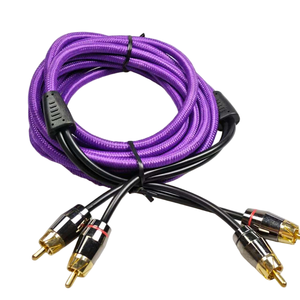 Braided RCA Audio Cable Gold Plated Connector 2RCA Male to 2RCA Male <b>Stereo</b> Audio Cord For Car Amplifier Auto <b>Stereo</b> <b>System</b> - Product Image 1