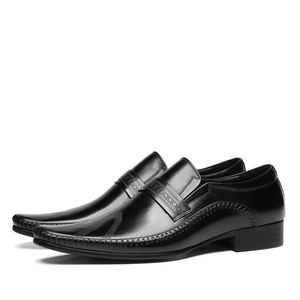 Nuevos Zapatos de Vestir de Cuero Genuino Impermeables, Ligeros, con Punta en Pico, Estilo Inglés, para Hombre, Talla Grande, con Grabado, para Otoño, Oficina, Carrera Profesional, Sin Cordones - Product Image 4