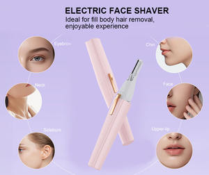 Stylo rasoir de tondeuse à sourcils électrique portable avec lumière LED rasoir de poils faciaux sûr de précision indolore pour dissolvant de Fuzz de pêche à lèvres - Product Image 4