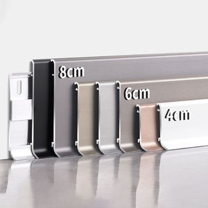 Battiscopa in Alluminio dal Design Moderno, Cornice Decorativa Angolare con Finitura Spazzolata, Facile Installazione, Garanzia di Cinque Anni - Product Image 1
