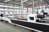 Sistema de Corte Láser de Fibra CNC de 2000W para Perfiles de Acero, Material de Construcción, Tubos de 6m de Longitud, Línea de Producción