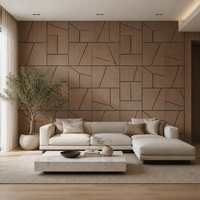 Panneaux muraux acoustiques 3D modernes en MDF PET, revêtement décoratif modulaire pour salon, chambre, hôtel, appartement