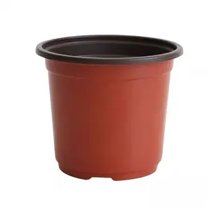 Maceta de plástico PP para vivero, maceta de flores de doble color para plantas de jardín, varios estilos