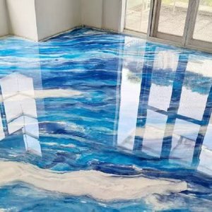 Suelo Decorativo con Efecto Metálico de Mármol, Textura de Mármol Natural, Epoxi Metálico, Colores y Patrones de Vetas Personalizables - Product Image 1