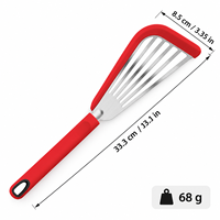 Spatule en silicone anti-rayures pour la cuisine, la cuisson du poisson, la friture, spatule en acier inoxydable pour crêpes, œufs frits, steaks, outil de cuisine