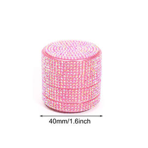 Molinillo de Hierbas Manual de Aluminio Rosa de 40mm con Incrustaciones de Diamantes de Imitación, Accesorio Compacto de Lujo, Molienda Suave, Regalos <span class=keywords><strong>Funway</strong></span> - Product Image 4