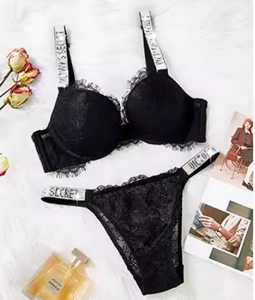 Ensemble de lingerie sexy à broderies florales, lingerie sexy pour femmes, sous-vêtements sensuels fantaisie, ensemble de soutien-gorge à volants, <span class=keywords><strong>Victoria</strong></span> and Secret - Product Image 3