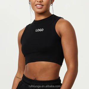 Nuovo commercio all'ingrosso moda personalizzata 95% cotone 5% Spandex semplice allenamento atletico palestra Fitness donna canotta corta - Product Image 1