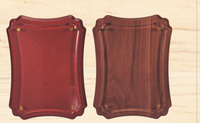 Plaque d'honneur d'entreprise : Deux styles - Surface brillante émaillée rouge et texture imitation bois