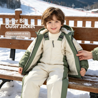 Ensemble de Combinaison de Ski pour Enfants Personnalisé en Gros, Deux Pièces, Veste et Pantalon de Ski pour Enfants, Logo OEM ODM, Vêtements d'Hiver Imperméables et Chauds