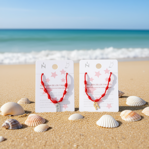 Cavigliera in Acciaio Inossidabile con Sette Nodi, Lettera R, Cordino Rosso, Gioiello Artigianale alla Moda - Product Image 3