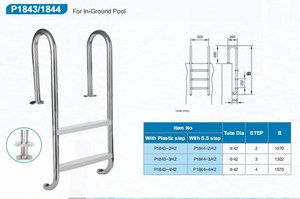 Échelle de <span class=keywords><strong>piscine</strong></span> pré-assemblée en acier inoxydable avec pédales antidérapantes - Product Image 3