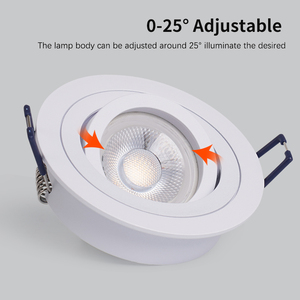 Luce rotonda regolabile IP20 da <span class=keywords><strong>incasso</strong></span> a LED da soffitto in stile moderno in alluminio faretto - Product Image 3