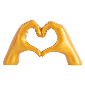 Ornamento <span class=keywords><strong>Moderno</strong></span> Ecologico Gesto Dorato a Forma di Cuore in Resina Decorazione di Lusso per la Casa Manufatto Artistico per Scrivania <span class=keywords><strong>Soggiorno</strong></span> - Product Image 5