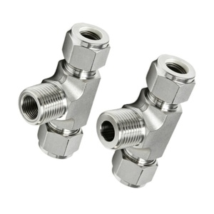 Conector de Compresión Macho en T de Doble Férula Anticorrosión de 6000 PSI para Unión de Tuberías de Gas y Aceite - Product Image 1