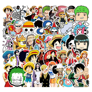 50 pz divertente pezzo unico Luffy cartone animato adesivi in vinile per bagaglio portatile Notebook decorazione impermeabile Anime adesivo - Product Image 4