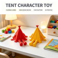 Figurine de tente imprimée en 3D avec articulations mobiles, décoration mignonne pour étagère de bibliothèque, ornement unique pour présentation sur table, décoration de bureau à domicile