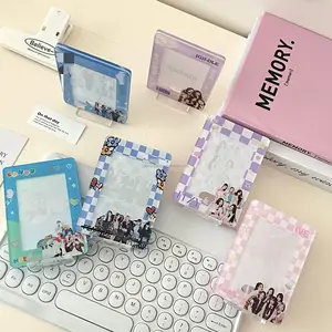 2023 New acrylic pc holder stand custom design double sided printing photocard holder photo collect card holders for decoration