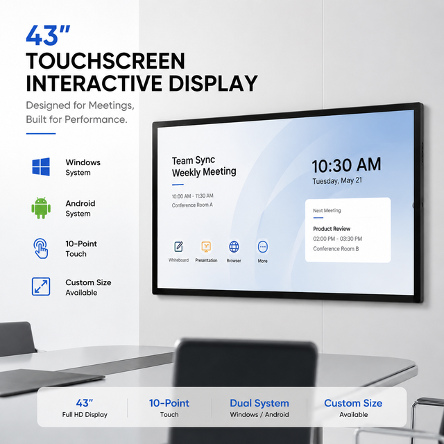 Digital Signage 32 43 49 Inch Windows Touch Screen Interactive Display OPS I5 1080P 4K for Conference Room Education Business