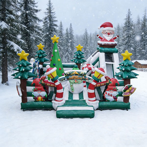 Château gonflable commercial Père Noël et Bonhomme <span class=keywords><strong>de</strong></span> neige en PVC avec garantie <span class=keywords><strong>de</strong></span> 3 ans, capacité supérieure à 500 kg pour enfants - Product Image 3