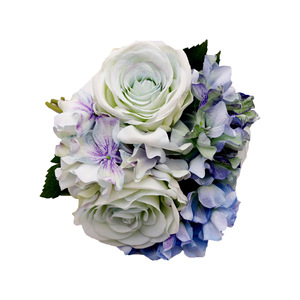 QIHAO <b>Artificial</b> Roses And Hydrangeas Silk Flower <b>Bouquet</b> For Wedding Home Decor High Simulation Durability - Product Image 5