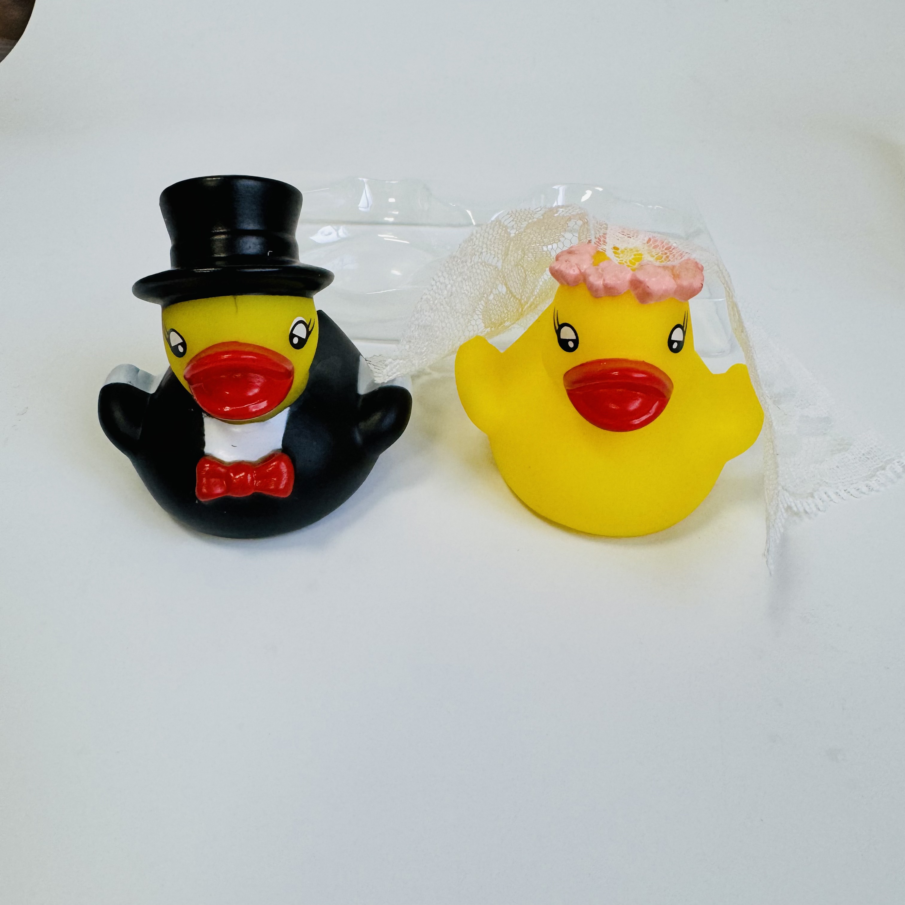 Lyreh Set De 2 Patitos De Goma Para Boda: Novio Y Novia, Decoración De Pastel Y Recuerdos