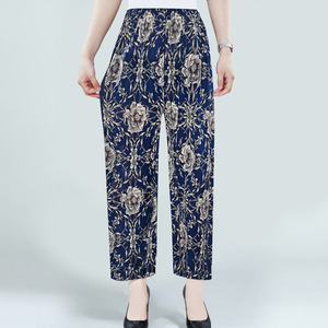 <span class=keywords><strong>Pantalon</strong></span> d'hiver pour <span class=keywords><strong>femme</strong></span> en soie de mûrier modal de qualité supérieure, <span class=keywords><strong>grande</strong></span> <span class=keywords><strong>taille</strong></span>, imprimé floral, <span class=keywords><strong>taille</strong></span> élastique, coupe capri légèrement évasée - Product Image 3
