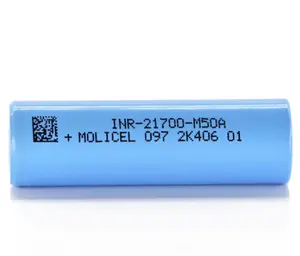 Cellule basse température 3.6V 5000mAh Molicel RechargeableLithium Ion Batterie Inr21700 M50A 21700 Batterie