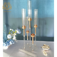 Bougeoirs en or de haute qualité en gros, 5/6 bras, élégants centres de table de mariage et bougies décoratives