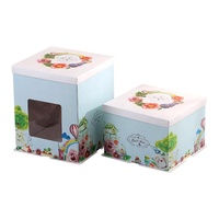 Boîte de papier de haute qualité boîte de gâteau d'emballage jetable en carton carré avec fenêtre
