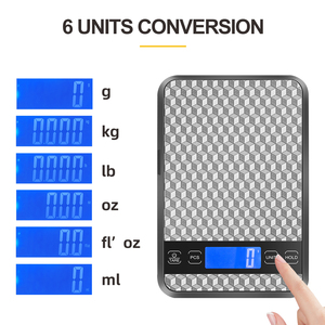 Báscula digital de cocina profesional con pantalla LCD, plataforma delgada de acero inoxidable de 15 kg, para pesar alimentos, hornear, cocinar y uso doméstico. - Product Image 3