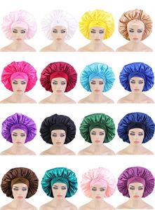 Bonnets en satin soyeux doux prêts à être expédiés, ajustables avec lien, bonnets tressés, bonnets extra longs personnalisés avec long lien large, unisexe pour usage quotidien - Product Image 6