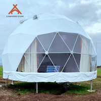 Tente dôme géodésique de luxe Kawagebo Kamp (KK) 6m/7m/8m en PVC pour fêtes, salons professionnels, camping, glamping, hôtel, avec salle de bain