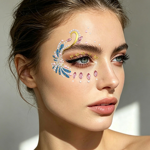 <span class=keywords><strong>Strass</strong></span> autocollants en forme de visage de cygne, paillettes imperméables pour festival de musique, rave, <span class=keywords><strong>maquillage</strong></span> de scène - Product Image 1