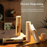 Vietnam réutilisable Mini bouteille de voyage sous vide en bois pompe sans air conteneur de soins de la peau pour Lotion Spray