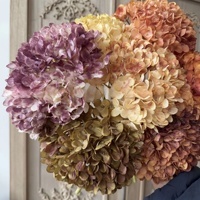 KW-F082 Bunga Hydrangea Kering Tunggal Berwarna, Bunga Hydrangea Vintage Buatan untuk Dekorasi Rumah dan Pernikahan