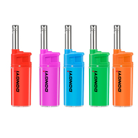 Briquet jetable classique en plastique pour le camping, la cuisine et les barbecues - Briquet électronique de poche coupe-vent rechargeable