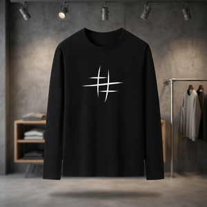 Camiseta de Manga Larga para Hombre, Cuello Redondo, 100% Algodón, Anti-Pilling, con Relieve, Estilo Casual, Corte Ajustado, Ropa Urbana, Fabricación Personalizada - Product Image 4