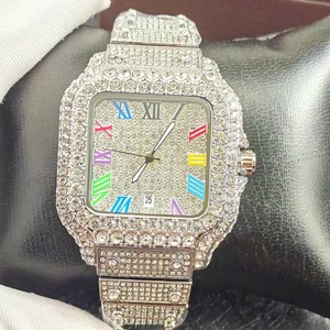 Orologio da <span class=keywords><strong>Uomo</strong></span> di Lusso Quadrato Bling Cielo Stellato Hip Hop Iced Out Luminoso Oro Quarzo Diamantato per <span class=keywords><strong>Uomo</strong></span> - Vendita all'Ingrosso - Product Image 4